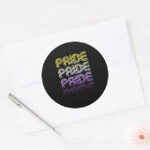 Niet-binaire Retro Pride Ronde Sticker (Envelop)