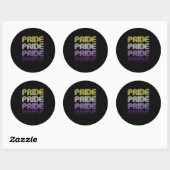 Niet-binaire Retro Pride Ronde Sticker (Vel)