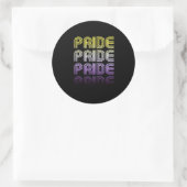 Niet-binaire Retro Pride Ronde Sticker (Tas)