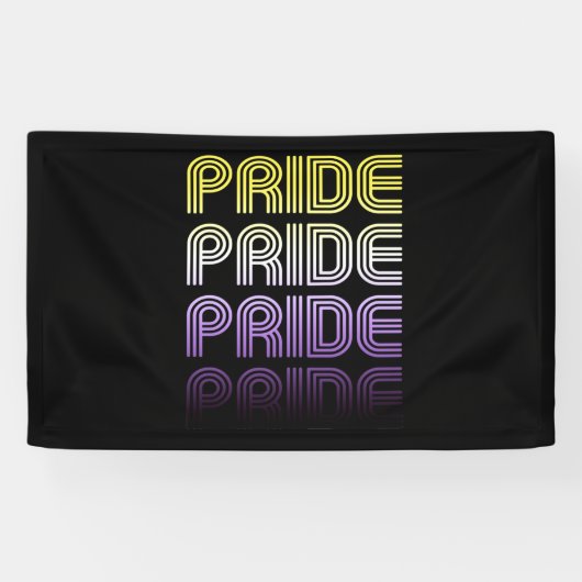Niet-binaire Retro Pride Spandoek (Horizontaal)