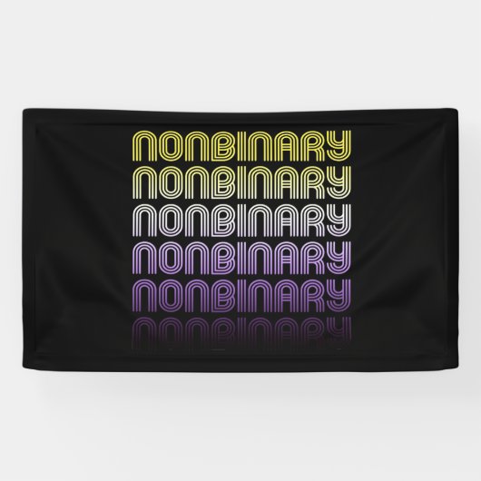 Niet-binaire Retro Pride Spandoek (Horizontaal)
