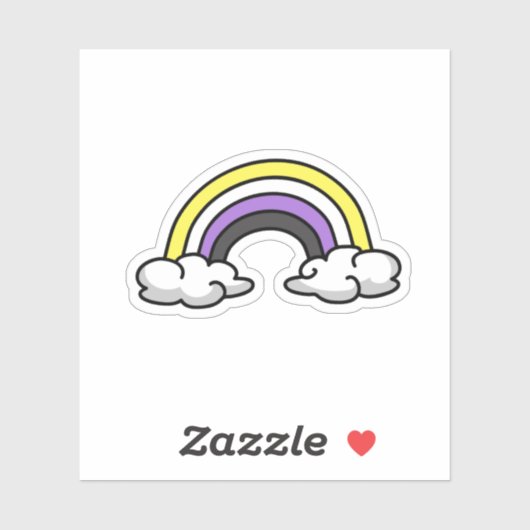 Niet-binaire Schattigee regenboog Sticker (Vel)