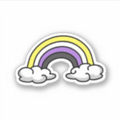 Niet-binaire Schattigee regenboog Sticker (Voorkant)