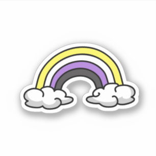 Niet-binaire Schattigee regenboog Sticker