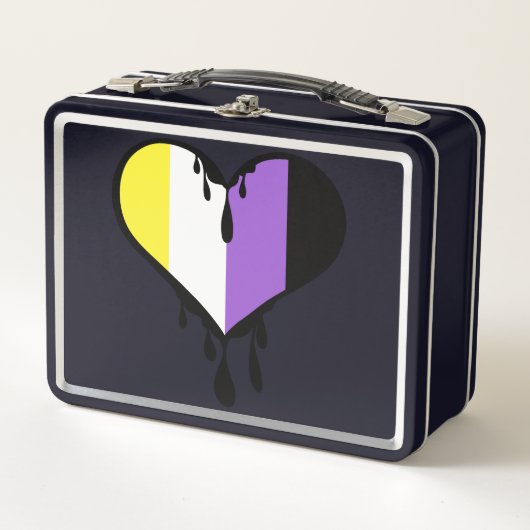 Niet-binaire trots druppelend hart (Voorkant)