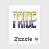 Niet-binaire trots woord sticker (Vel)