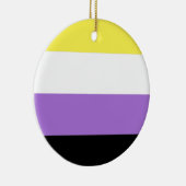 Niet-binaire trotsvlag keramisch ornament (Rechts)
