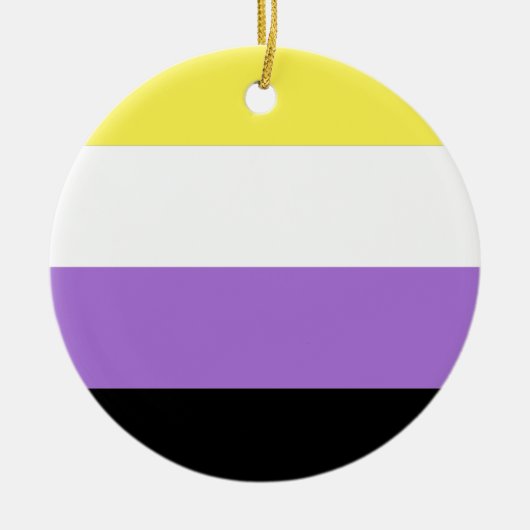 Niet-binaire trotsvlag keramisch ornament (Voorkant)