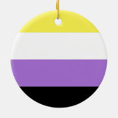 Niet-binaire trotsvlag keramisch ornament (Achterkant)