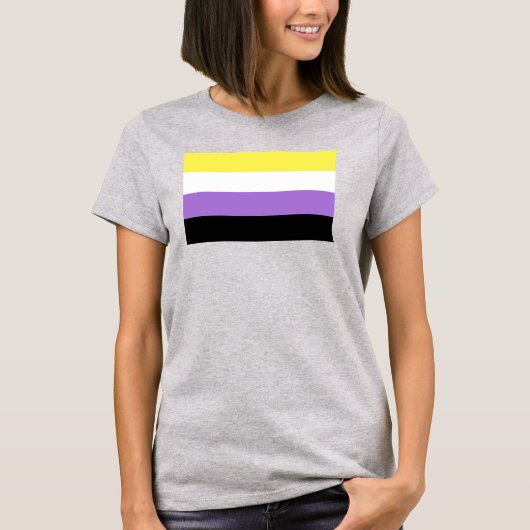 Niet-binaire trotsvlag t-shirt (Voorkant)