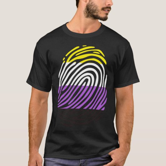 Niet-binaire vingerafdruk t-shirt (Voorkant)