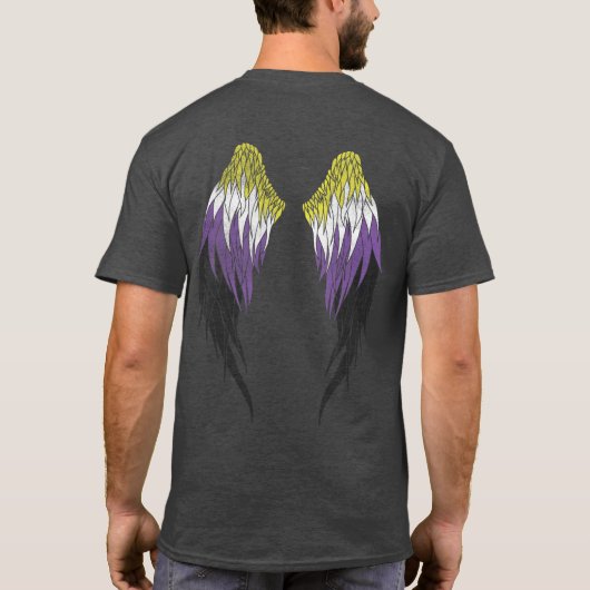 Niet-binaire vlag - Angel Wings T-shirt (Achterkant)
