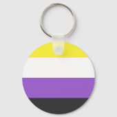 Niet-binaire vlag Keyring Sleutelhanger (Voorkant)
