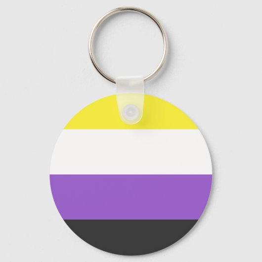 Niet-binaire vlag Keyring Sleutelhanger (Voorkant)