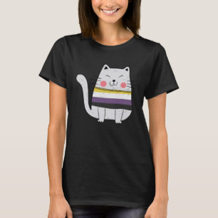 Niet Binaire Vlag LGBTQ Katten Pride Kat T-shirt
