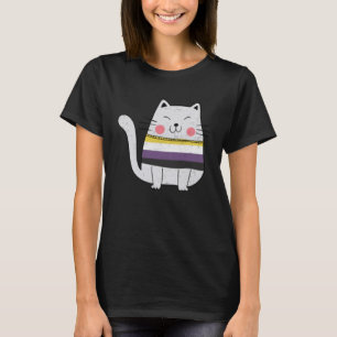 Niet Binaire Vlag LGBTQ Katten Pride Kat T-shirt