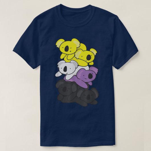 Niet-binaire vlag Niet-Binair Pride LGBTQ Koala T-shirt (Design voorkant)