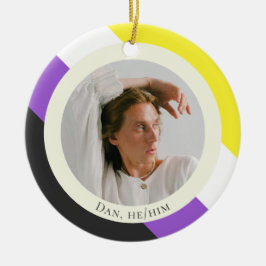 Niet-binaire vlag pride cadeau foto Ornament