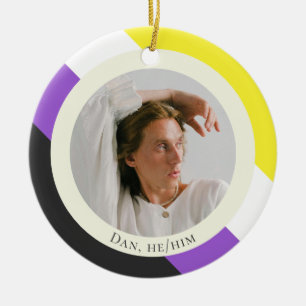 Niet-binaire vlag pride cadeau foto Ornament