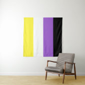 Niet-binaire vlag Vierkant LGBT Wandkleed (In situ)