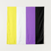 Niet-binaire vlag Vierkant LGBT Wandkleed (Voorkant)