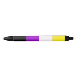 Niet-Binaire vlaggenpen Zwarte Inkt Pen