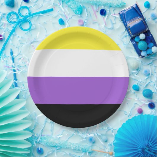 Niet-bindende geprikte vlag papieren bordje (Feest)