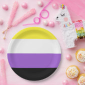 Niet-bindende geprikte vlag papieren bordje (Feest)