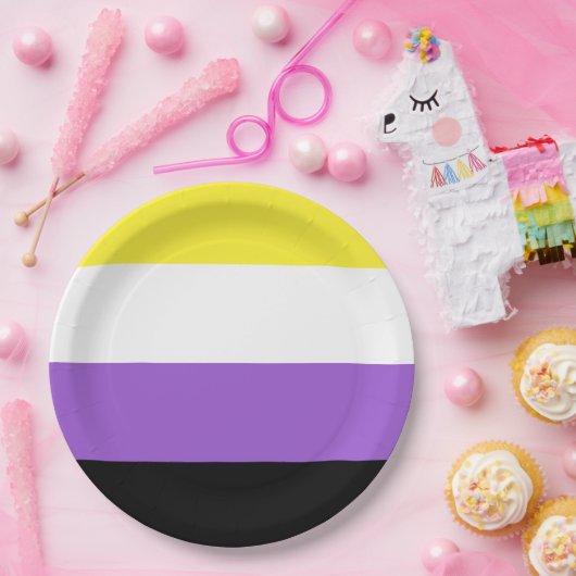 Niet-bindende geprikte vlag papieren bordje (Feest)