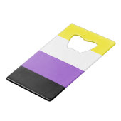 Niet-bindende Pride Creditkaart Flessenopener (Voorkant Gekanteld)