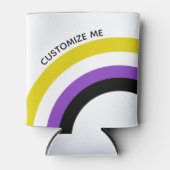 Niet-bindende regenboog niet-Binaire Vlag Douane Blikjeskoeler (Voorkant)