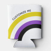 Niet-bindende regenboog niet-Binaire Vlag Douane Blikjeskoeler (Achterkant)