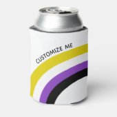 Niet-bindende regenboog niet-Binaire Vlag Douane Blikjeskoeler (Blikje Achterkant)