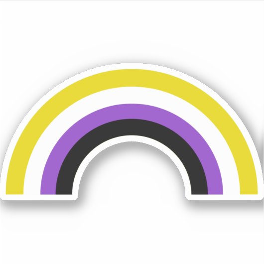 Niet-bindende regenboog niet-bindende geprikte vla sticker (Voorkant)