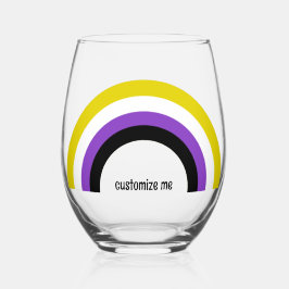 Niet-bindende regenboog niet-bindende geprikte vla wijnglas zonder voet