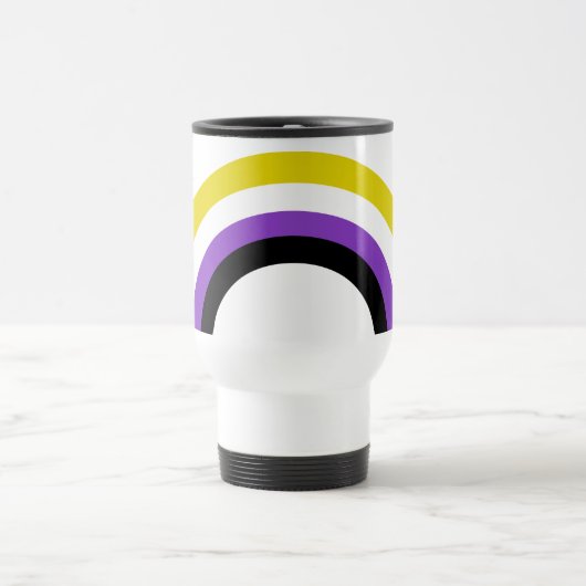 Niet-bindende regenboogpride vlag gepersonaliseerd reisbeker (Center)