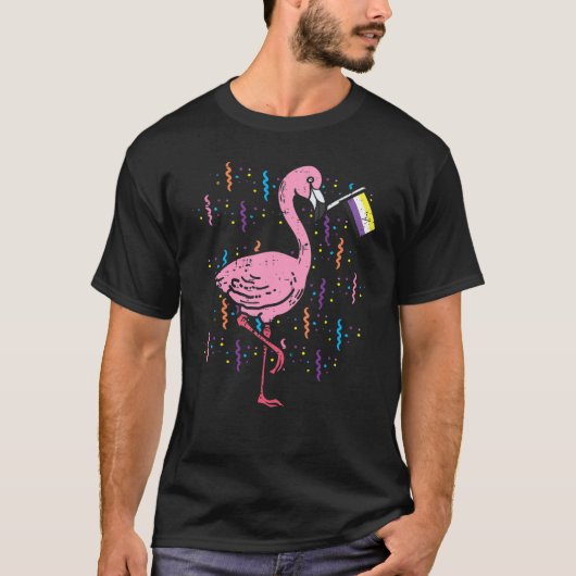 Niet-bindende vlag Flamingo Lbt Pride Month Nb All T-shirt (Voorkant)