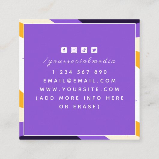 Niet-bindende vlag Pride LGBTQ Sparkle Web Designe Vierkante Visitekaartje (Achterkant)