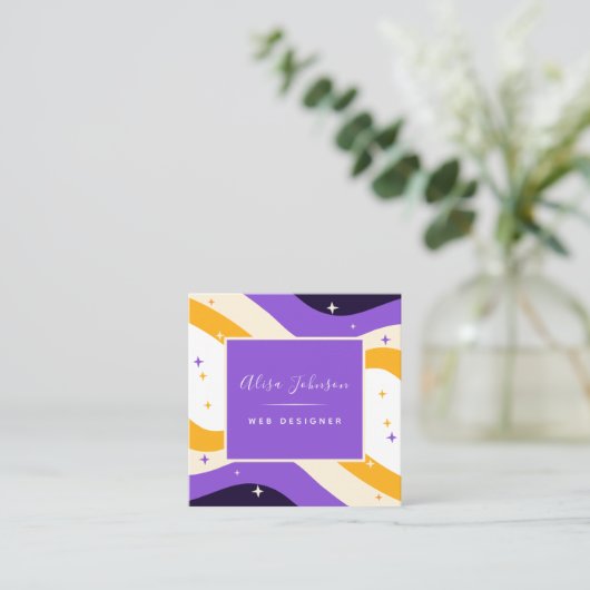Niet-bindende vlag Pride LGBTQ Sparkle Web Designe Vierkante Visitekaartje (Staand voorkant)