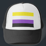 Niet-bindende vlag trucker pet<br><div class="desc">Non-Binaire Vlag,  niet-Binair,  niet binair,  enby,  nonbinary,  pride,  vlag,  agender,  gender,  geslacht,  pangender,  bigender</div>
