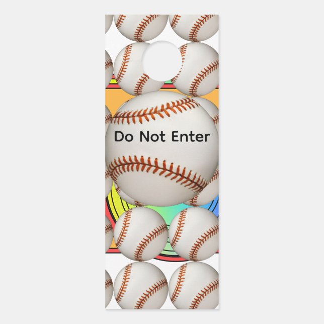 Niet Binnenkomen Honkbal  Deurhanger (Voorkant)