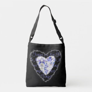 Niet-blauw en Paars hart 2 zijkanten Crossbody Tas