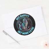 Niet blij, haal meer katten ronde sticker (Envelop)