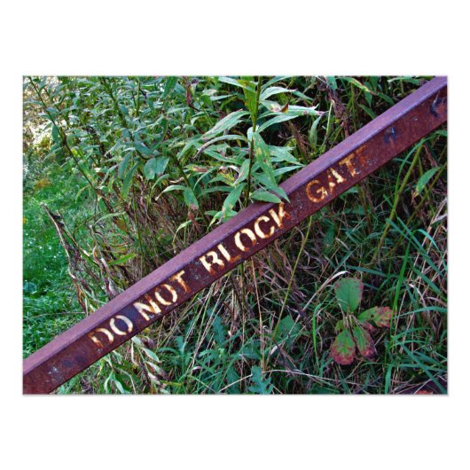 "NIET BLOKKEN GATE" FOTO AFDRUK (Voorkant)