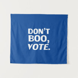 "Niet boe, stem" Halloween verkiezing blauw wit Wandkleed