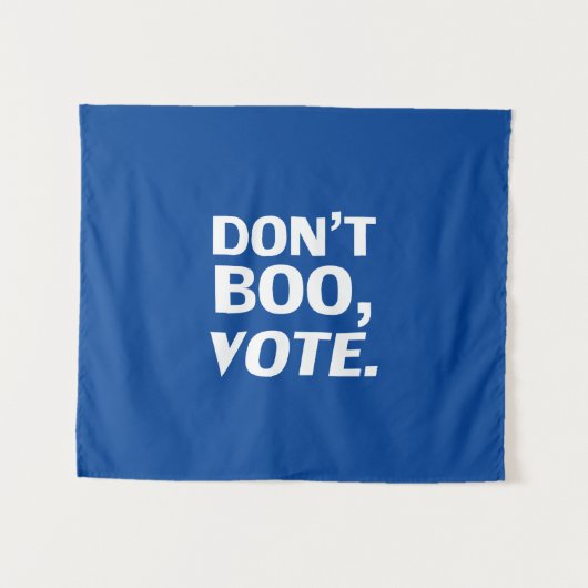 "Niet boe, stem" Halloween verkiezing blauw wit Wandkleed (Voorkant (horizontaal))