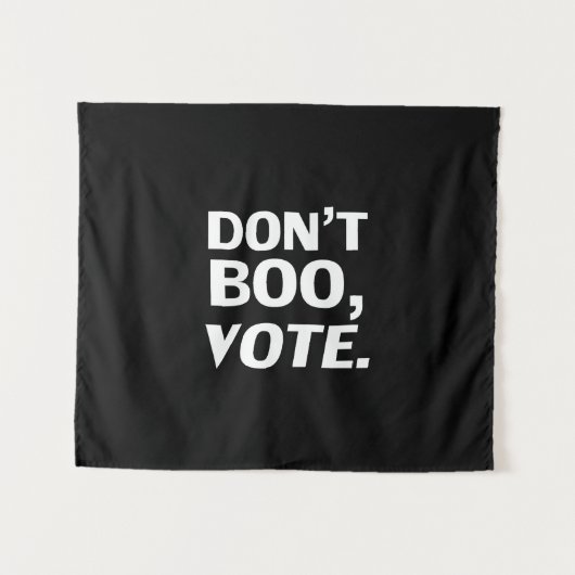 "Niet boe, stem" Halloween verkiezing zwart wit Wandkleed (Voorkant (horizontaal))