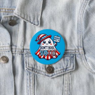 Niet boe, stem! Harris Walz 2024 Halloween Mashup Ronde Button 7,6 Cm