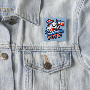 Niet boe, stem! Leuke politieke Halloween Mashup Vierkante Button 5,1 Cm