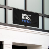 "Niet boeien, stemmen" verkiezing zwart blauw wit Spandoek (Buitenkant Gebouw)
